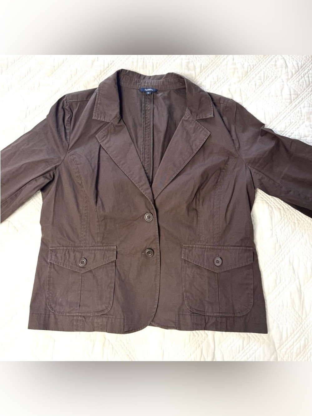 Reitmans Chocolate Brown Cotton Blazer Size XL